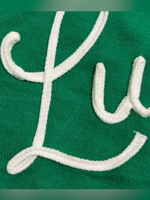 32 Degrees Green Crewneck Sweater with White "Lucky" Script thumbnail 2
