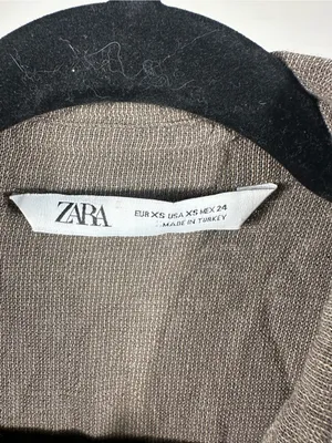 N177. Zara Taupe-Gray Long-Sleeve Casual Button-Down Shirt thumbnail 2