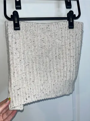 Universal Thread Ribbed Oatmeal Pop Fleck Cable Knit Neck Snood+Mini Skirt Cozy thumbnail 5