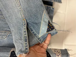 Abercrombie & Fitch Light Wash Patchwork Denim Jacket thumbnail 3