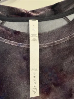Lululemon Interstellar Dark Gray Multi Velour Warm Down Crew Size 8 thumbnail 4