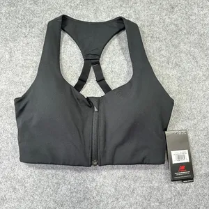 New Balance NB Power X Zip Front Bra Black High‎ Impact WB01033 Women's S (D-DD) thumbnail 1