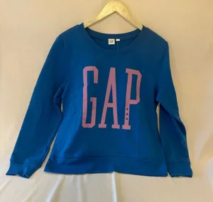Gap Blue Pink Logo Long Sleeve Pullover Crewneck Sweatshirt Women’s Small NWT thumbnail 1