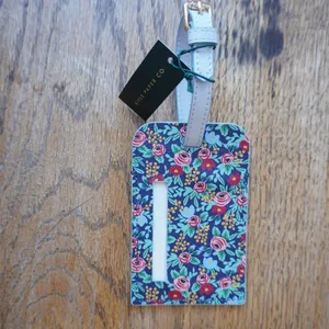Rifle Paper Co. NEW Luggage Tag Multi Floral Faux Leather Girly Travel Vacation thumbnail 2