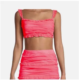 For Love & Lemons Vixen Cropped Top & Mini Skirt Lace Ruffles Swiss Dot Set L/XS thumbnail 5