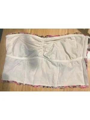 PINK Victoria's Secret M/M Leopard Floral Lace Bandeau Bralette Strapless thumbnail 5