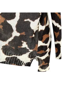 Show Me Your Mumu Wildcat Knit Hug Me Sweater Leopard Brown Black White Size XS thumbnail 9