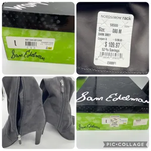 Sam Edelman Womens 8 Boots Kent Over the Knee Dark Gray Soft Vegan Suede Hi Heel thumbnail 7