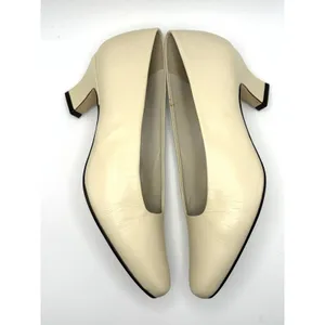 Vintage Enzo Angiolini Ivory Leather Square Toe Pumps Low Heel 90s Y2K Size 71/2 thumbnail 5