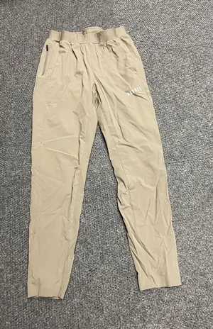 NOBULL Tan Womens tapered leg pants pull on nylon size Medium drawstring thumbnail 1