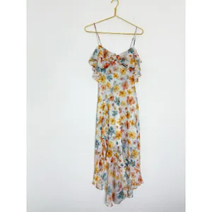 Anthropologie Sleeveless Asymmetric Ruffled Midi Dress Size Small Chiffon Fairy thumbnail 3
