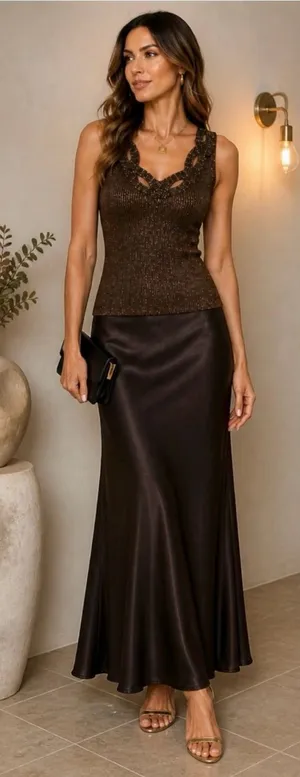 Vintage Cache Beaded Metallic Ribbed Tank Top Size Medium🧡 thumbnail 1