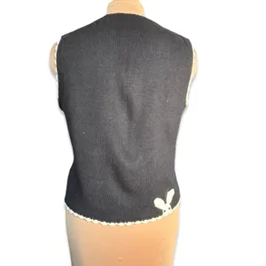 Vintage Michael Simon Easter Bunny Applique Knit Sweater Vest Medium Whimsical‎ thumbnail 6