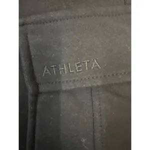 Athleta Easy Fleece Cargo Wide Leg Pants Black Women High Rise Size‎ Medium thumbnail 4
