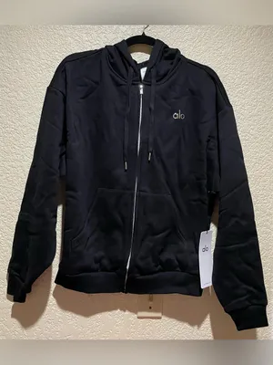 Alo Yoga NWT Accolade Full Zip Black Hoodie Size S thumbnail 4