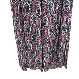 Anthropologie Elevenses‎ South Shore Pants Geometric Wide Leg Pink Teal Size 8 thumbnail 6