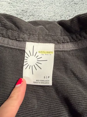 Aerie offline Corduroy Button-Up Shirt Jacket in Charcoal small thumbnail 3