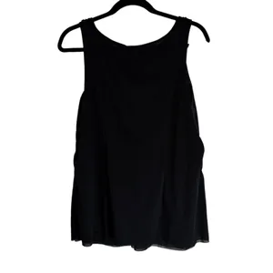 Lane Bryant Black Satin Surplice Babydoll‎ Top Rhinestone Buckle Plus Size Tank thumbnail 5