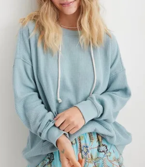 Aerie Waffle Knit Sweatshirt thumbnail 1