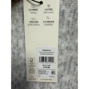 Calia Golf Womens XS Tissue Texture UV‎ Quarter Zip Filtered Flora Multi Top thumbnail 5