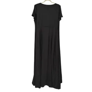 Baltic Born XXL Black‎ Satin Wrap Maxi Dress Short Flutter Sleeve V-Neck Formal thumbnail 2