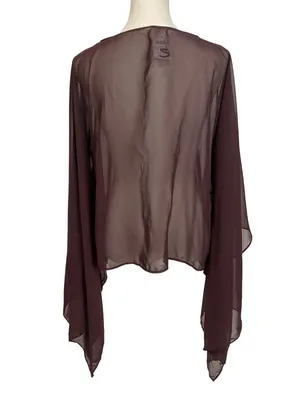 Jaded London Cape Top in Plum US 4/ UK 8 Womens Blouse Sheer thumbnail 9