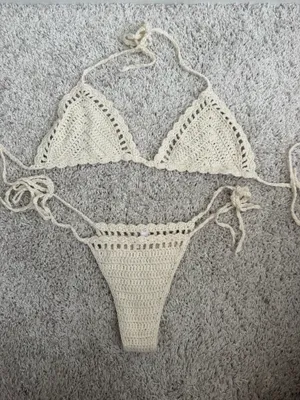 White Fox Boutique Crochet Bikini set thumbnail 1