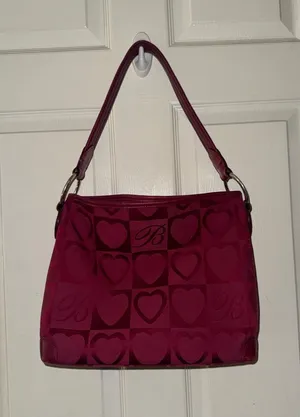 Brighton Red Heart Print Fabric Shoulder Bag thumbnail 1