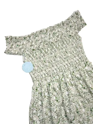 NWT Hill House Marguerite Nap in Sand Basketweave Vine Smocked Midi Dress L thumbnail 5
