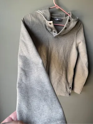 The North Face Women’s‎ Small Gray Snap Neck Hoodie Pullover Sweatshirt thumbnail 6