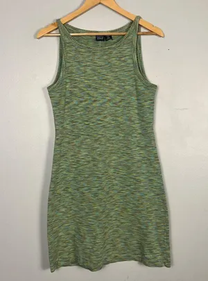 Patagonia high neck green mini dress size medium cotton hiking outdoors thumbnail 1