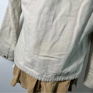American Vintage Y2K Cream Zip Detroit Jacket Utility Barn Chore Collared‎ Jacket Womens Medium thumbnail 5