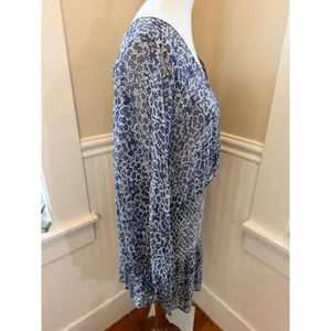 Ulla Johnson Samira Dress Silk Floral Drop Waist Mini Dress Bleu Blue Size 10 thumbnail 12