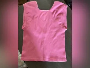Intimately by Free People Pink Ribbed V-Neck CropTop in the Color Sweet Pea XS/S thumbnail 7