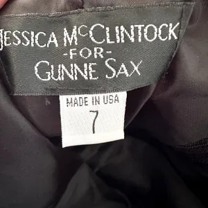 Jessica McClintock Gunne Sax Prom Dress Strapless Embellished Lace Gold Black 7 thumbnail 4