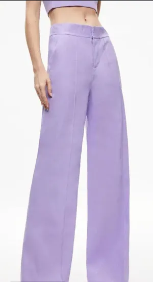 Alice + Olivia Dylan High Waist Purple Pants Size: 8 thumbnail 1
