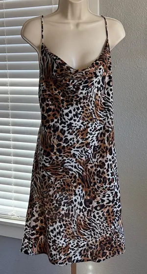 Naked Wardrobe‎ Leopard Print Dress Size Large thumbnail 1