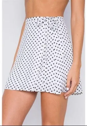 NWT Polka Dot Wrap Mini Skirt thumbnail 2