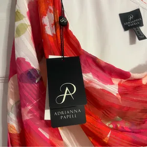 NWT Adrianna Papell red and orange floral maxi dress with tie detail thumbnail 10