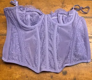 Out From Under Lavender Lace Corset Bralette Bustier‎ Top purple thumbnail 1