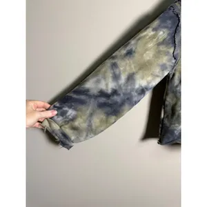 POL Cropped Tie Dye Sweatshirt Raw Edge Distressed‎ Oversized S Festival Indie thumbnail 3