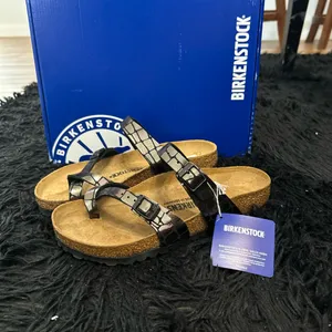 Birkenstock Mayari black metallic gladiator sandals shoes new thumbnail 7