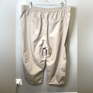 Abercrombie & Fitch Women's Cotton Nylon Wide Leg‎ Pants Beige Tan Size XL thumbnail 5