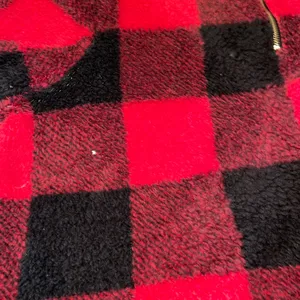 Ethyl Clothing Gorpcore Winter Pullover Women XL Red Black Buffalo Plaid Sherpa thumbnail 7