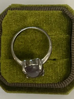 Elegant/Classic Titanium Steel Silver Faux Amethyst Gemstone Ring S 9 thumbnail 3