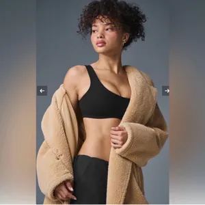 Alo Yoga Oversized Sherpa Trench Coat In Camel Teddy Jacket Size Small thumbnail 9
