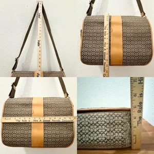 Vintage Y2K COACH F77004 Brown Signature Hudson Commuter Messenger Laptop Bag thumbnail 10