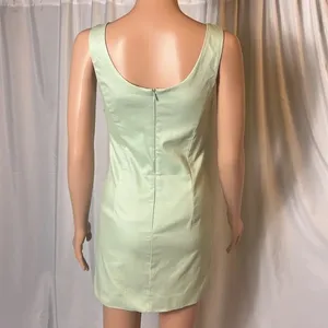 Vibe Mint Green Sleeveless Mini Dress Square Neck Back Zip Size S thumbnail 6