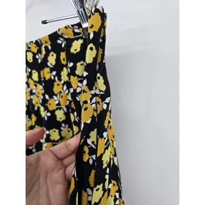 Boden Skirt Womens 12 Floral Black Yellow Pleated‎ A-Line EUC thumbnail 2