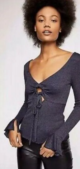 Free People Y2K Shirt Top Medium thumbnail 1